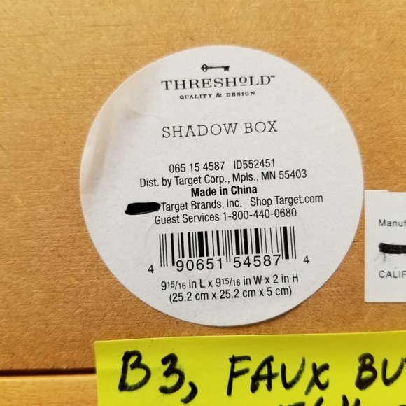 B3 Threshold 1 Large Faux Butterly Shadow Box - Picture 5 of 7